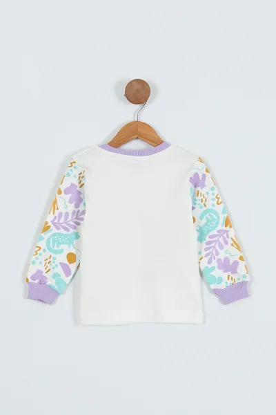 Lila (1-9 Yaş) Baskılı Kız Çocuk Sweat 275792