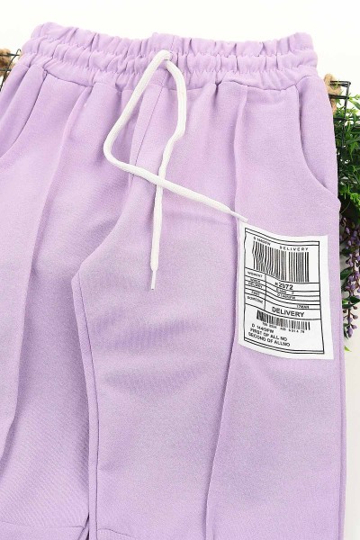 Lila (13-16 Yaş) Delivery Barkod Baskılı Kız Çocuk Eşofman Alt 150055