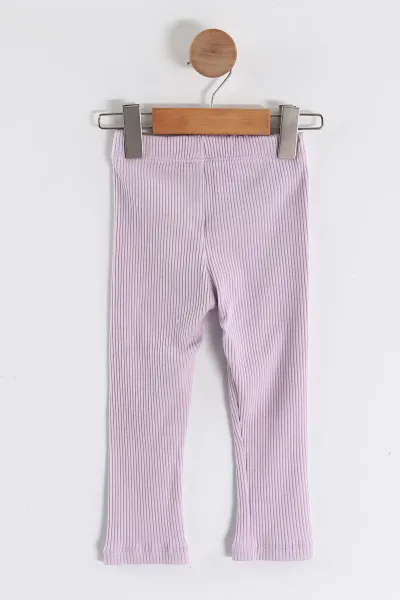 Lila (2-10 Yaş) Düz Fitilli Kız Çocuk Tayt 460233