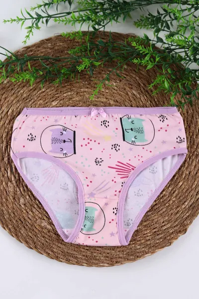 Lila (2-11 Yaş) Baskılı Fiyonklu Kız Çocuk Külot 238564