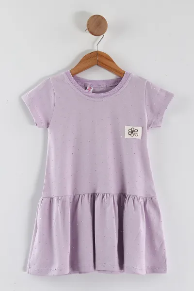 Lila (2-5 Yaş)Taşlı Kız Çocuk Elbise 454326