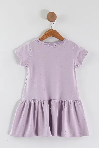 Lila (2-5 Yaş)Taşlı Kız Çocuk Elbise 454326