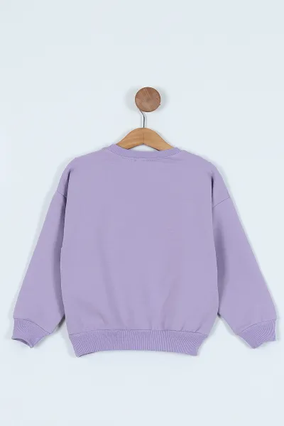 Lila (2-6 Yaş)  Çicek Baskılı Kız Çocuk Sweatshirt 236263