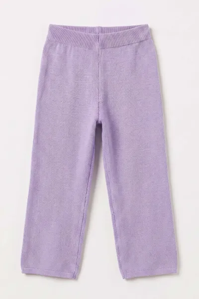Lila (2-8 Yaş) Boru Paça Triko Kız Çocuk Pantolon 474580