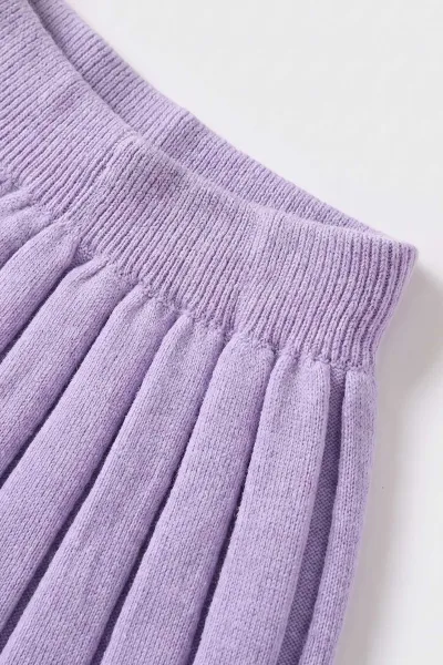 Lila (2-8 Yaş) Ponpon Kazaklı Etekli Bandana Çoraplı Kız Çocuk Takım 474507