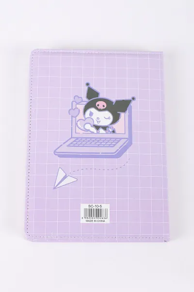 Lila 20x15 Cm Karakterli Pullu Sulu Çizgili Okul/Not Defteri 413793