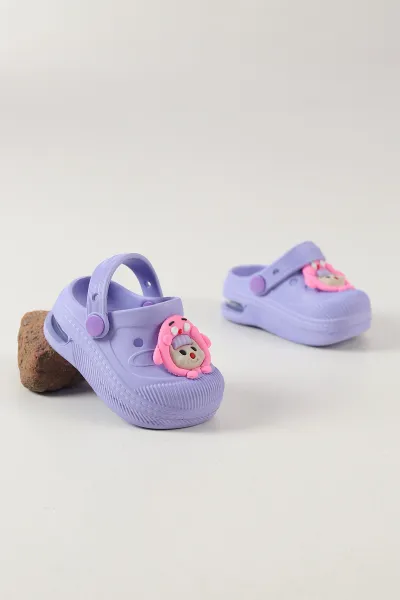 Lila ( 21 - 28 ) Figürlü Kız Bebek / Çocuk Terlik ve Sandalet 464817