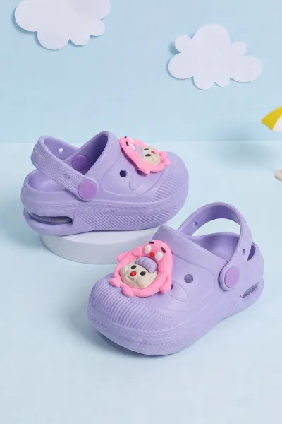 Lila ( 21 - 28 ) Figürlü Kız Bebek / Çocuk Terlik ve Sandalet 464817
