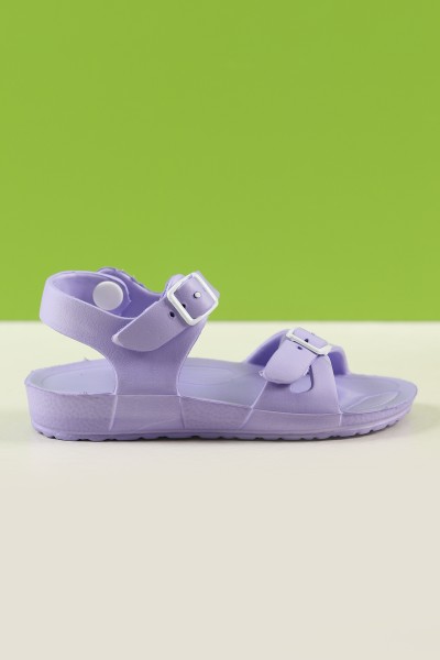 Lila (24-29 Patik) Arkadan Çıtçıtlı Kemerli Kız Çocuk Sandalet 196467
