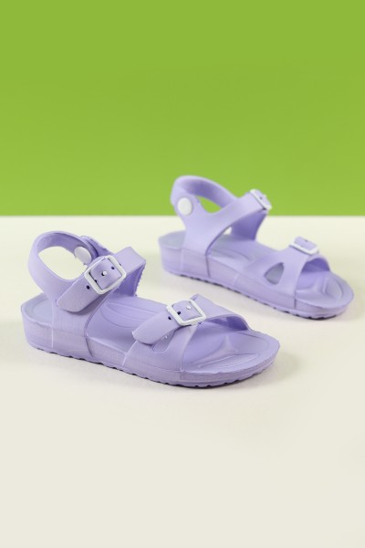Lila (24-29 Patik) Arkadan Çıtçıtlı Kemerli Kız Çocuk Sandalet 196467