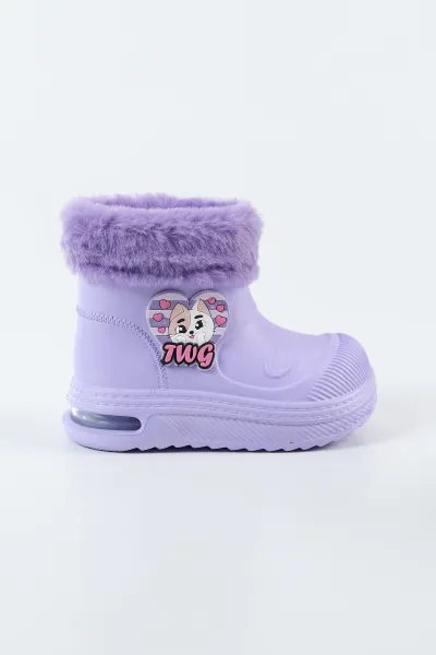 Lila ( 24 - 31 ) Işıklı Peluş Detaylı Kız Çocuk Bot 496991