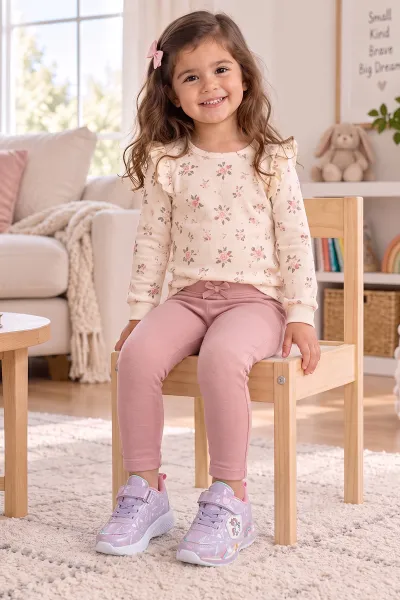 Lila ( 26 - 33 ) Işıklı Bağcıklı Kız Çocuk Spor Ayakkabı 488097