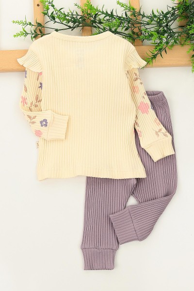 Lila (3-12 Ay) Çiçek Baskılı Kız Çocuk Takım 152337