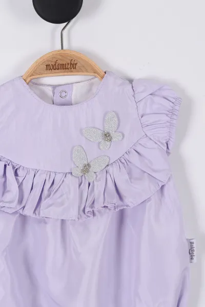 Lila (3-12 Ay) Kelebekli Çıtçıtlı Kız Bebek Body 264414
