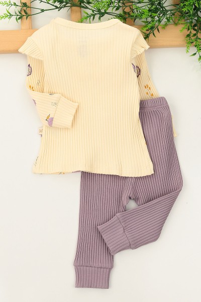 Lila (3-12 Ay) Nar Baskılı Kız Çocuk Takım 152340