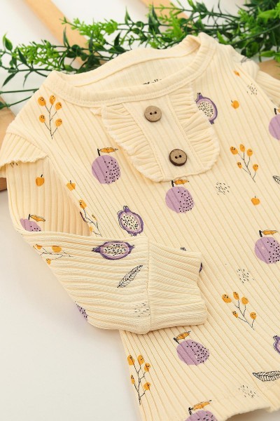 Lila (3-12 Ay) Nar Baskılı Kız Çocuk Takım 152340