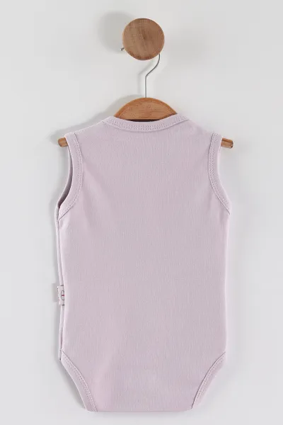 Lila ( 3-12 Ay) Sıfır Kol Düz Bebek&Çocuk Çıtçıtlı Badi 467335