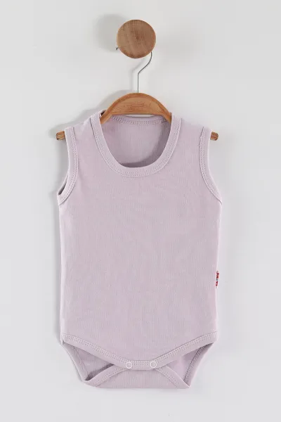 Lila ( 3-12 Ay) Sıfır Kol Düz Bebek&Çocuk Çıtçıtlı Badi 467335