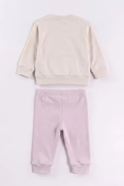 Lila (3-18 Ay) Ayıcık Baskılı   Alt Çimalı  Kız Bebek 2'li Takım 477561