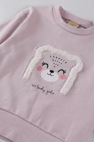Lila (3-18 Ay) Baskılı ve Nakışlı  Alt Çimalı  Kız Bebek 2'li Takım 477543