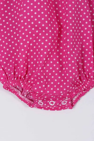 Pembe (3-18 Ay) Puanlı Gömlek Yaka Kız Bebek Çıtçıtlı Badi 264116