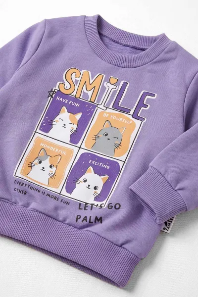 Lila (3-18 Ay) Smile Baskılı 2 İp Kız Bebek Mevsimlik Takım 481098