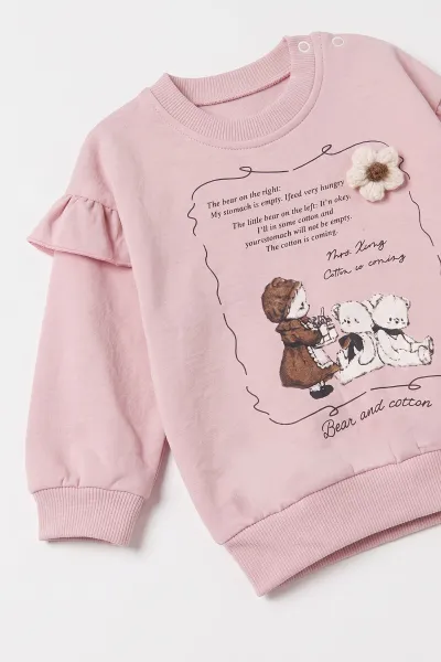 Lila (3-24 Ay) Baskılı Alt Çimalı Kız Bebek Takım 480584