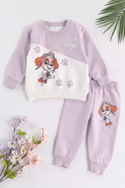 Lila (3-24 Ay) Pati Baskılı   Kız Bebek Mevsimlik Takım 472758
