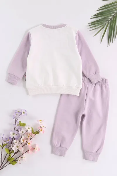 Lila (3-24 Ay) Pati Baskılı   Kız Bebek Mevsimlik Takım 472758