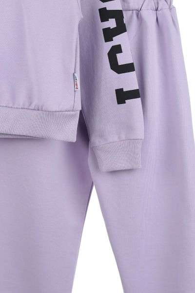 Lila (3-6 Yaş) Coast Kol Baskılı Üç İp Şardonlu Kız Çocuk Takım 142186