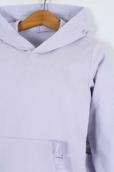 Lila (3-7 Yaş) Cep Fırfırlı Kız Çocuk Takım 251547