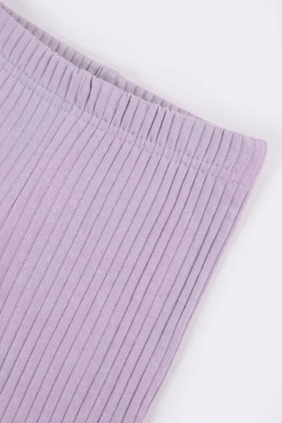 Lila (3-8 Yaş) Büyük Kalp Baskılı 2 İp Sweatli Fitilii İspanyol Taytlı Kız Çocuk Takım 484939