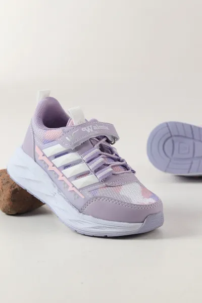 Lila ( 31 - 35 ) Bağcıklı Cırt Bantlı Kız Çocuk Spor Ayakkabı 463271