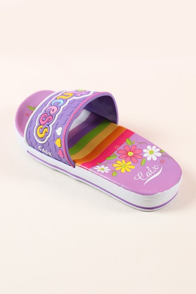 Lila (31-35 Filet) Princess Çiçek Motifli Kız Çocuk Terlik 189586