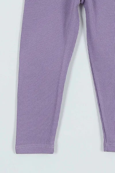 Lila (4-12 Yaş) Armalı Fitilli Kız Çocuk Tayt 259991
