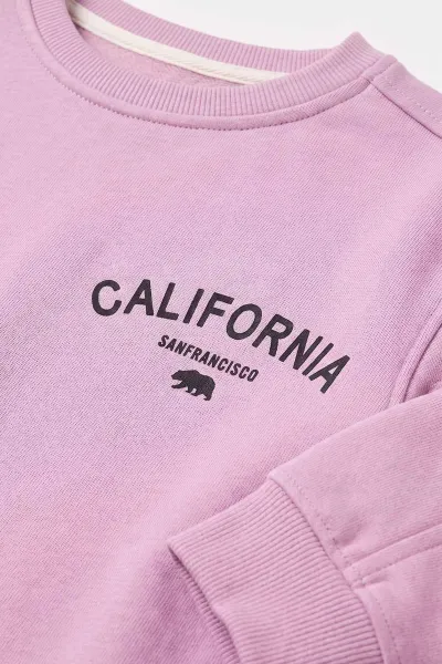 Lila (4-12 Yaş) California Baskılı 3 İp Şardonlu Kız Çocuk Kışlık Takım 483517