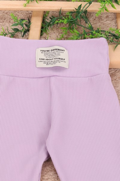Lila (4-12 Yaş) Fitilli Kokartlı Kız Çocuk Tayt 167685