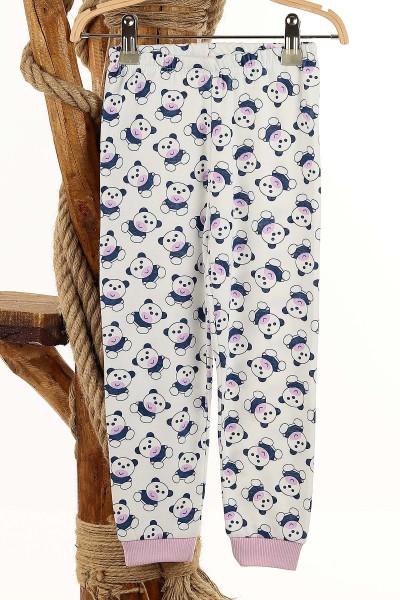 Lila (4-6 Yaş) Panda Baskılı Kız Çocuk Pijama Takım 145178