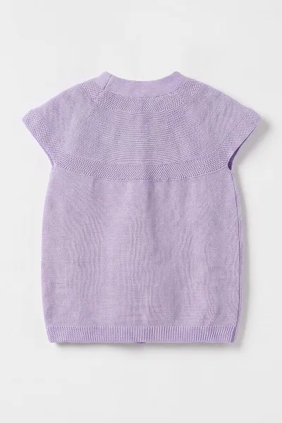 Lila (5-8 Yaş) Garson Boy Çiçek Motifli Robalı Kız Çocuk Yelek 474190