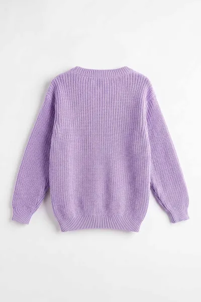 Lila (5-8 Yaş) Selanik Örgülü Çocuk Kazak 474832
