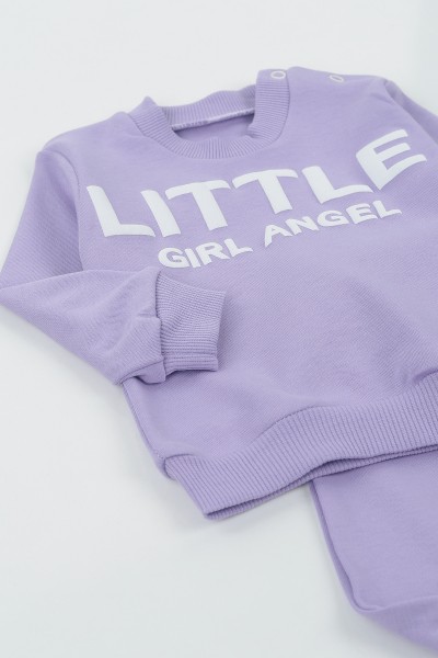 Lila (6-18 Ay) Lıttle Gırl Angel Baskılı Kız Çocuk Takım 136716