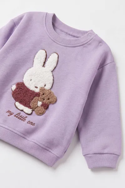Lila (6-18 Ay) Süzene Nakışlı İçi Şardonlu Kız Bebek Takım 493227