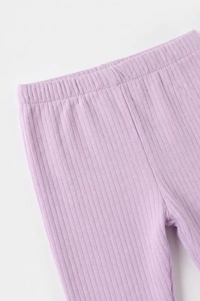 Lila (6-18 Ay)Süzene Kalp Nakışlı Fitilli Kız Bebek Takım 479383