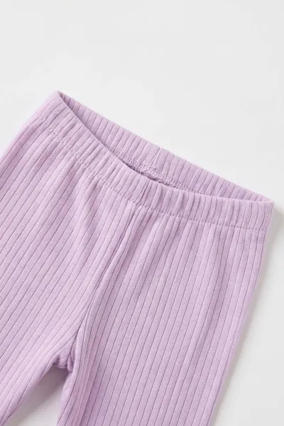 Lila (6-18 Ay)Süzene Mini Nakışlı Alt Fitilli Kız Bebek Takım 479386