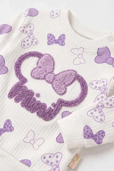 Lila (6-18 Ay)Süzene Mini Nakışlı Alt Fitilli Kız Bebek Takım 479386