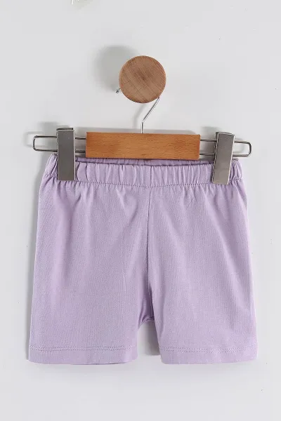 Lila (6-24 Ay) Karakter Baskılı Şortlu Süprem  Kız Bebek Yazlık Takım 461818