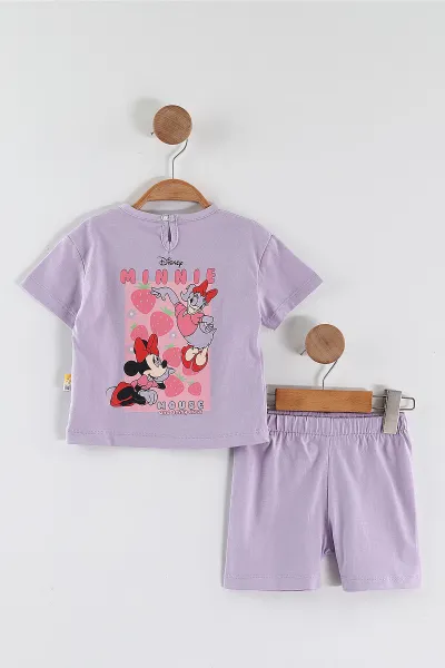 Lila (6-24 Ay) Karakter Baskılı Şortlu Süprem  Kız Bebek Yazlık Takım 461818