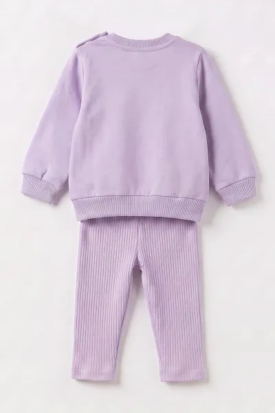 Lila (6-24 Ay) Karakter Baskılı Taytlı Kız Bebek Takım 472645