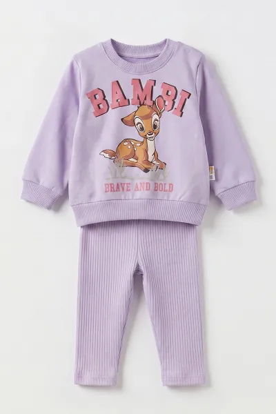 Lila (6-24 Ay) Karakter Baskılı Taytlı Kız Bebek Takım 472645