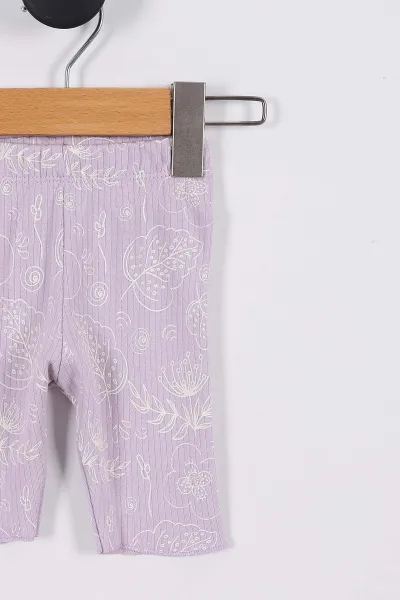Lila (6-24 Ay) Kol Fırfırlı Brode Yaka Kız Bebek Takım 266153